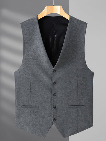 Plus Size Men's Solid Slim Fit Vest SM110904