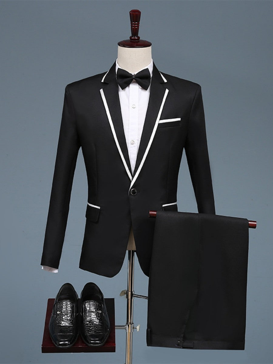 Men's Color Contrast Wedding Dress Suits Blazer + Pants SM110405