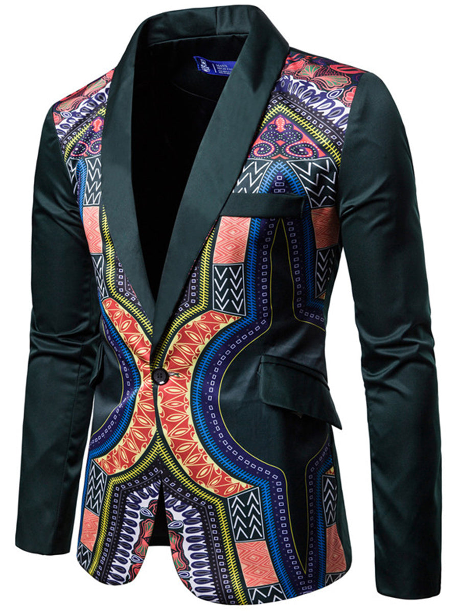 Men Business Tribal Print Suit Blazer Coats SM090508