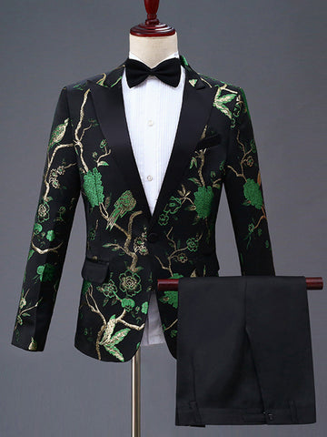 Men's Woodpecker Jacquard Suit SMLB082