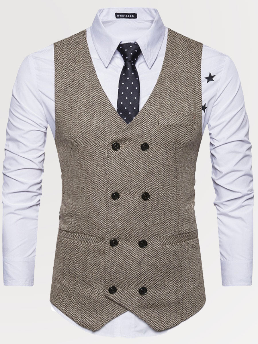 Men's Double-Breasted Formal Suit Dress Vest SM110403