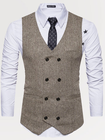 Men's Double-Breasted Formal Suit Dress Vest SM110403