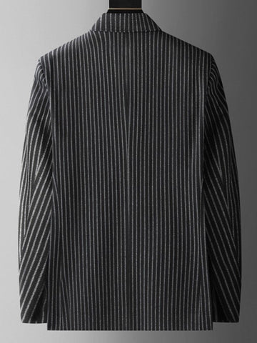 Plus Size Men's Striped Single Breasted Casual Blazer SM110904