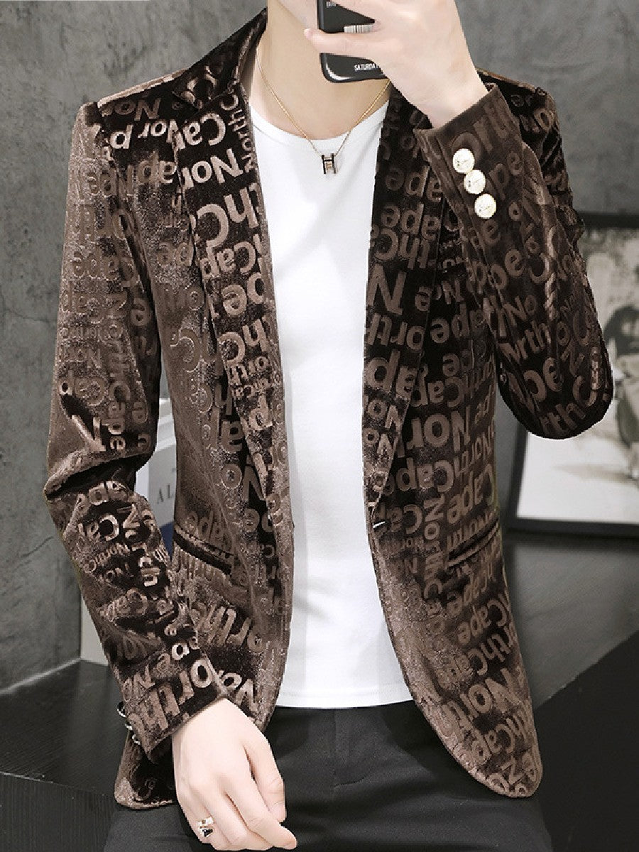 Men's Slim Fit Casual Bronzing Casual Blazer SM102106