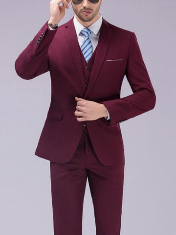 Men's Slim Fit Wedding Dress Suits Vest + Jacket + Pants SM110404