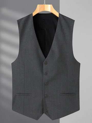 Plus Size Men's Solid Slim Fit Vest SM110904