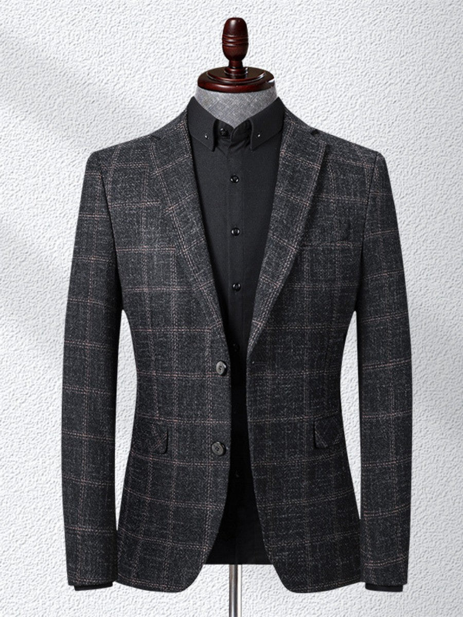 Men's Plaid Casual One Button Blazer Suit SM102401