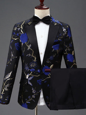 Men's Woodpecker Jacquard Suit SMLB082