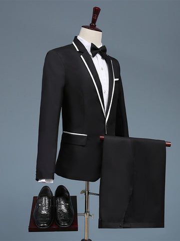 Men's Color Contrast Wedding Dress Suits Blazer + Pants SM110405