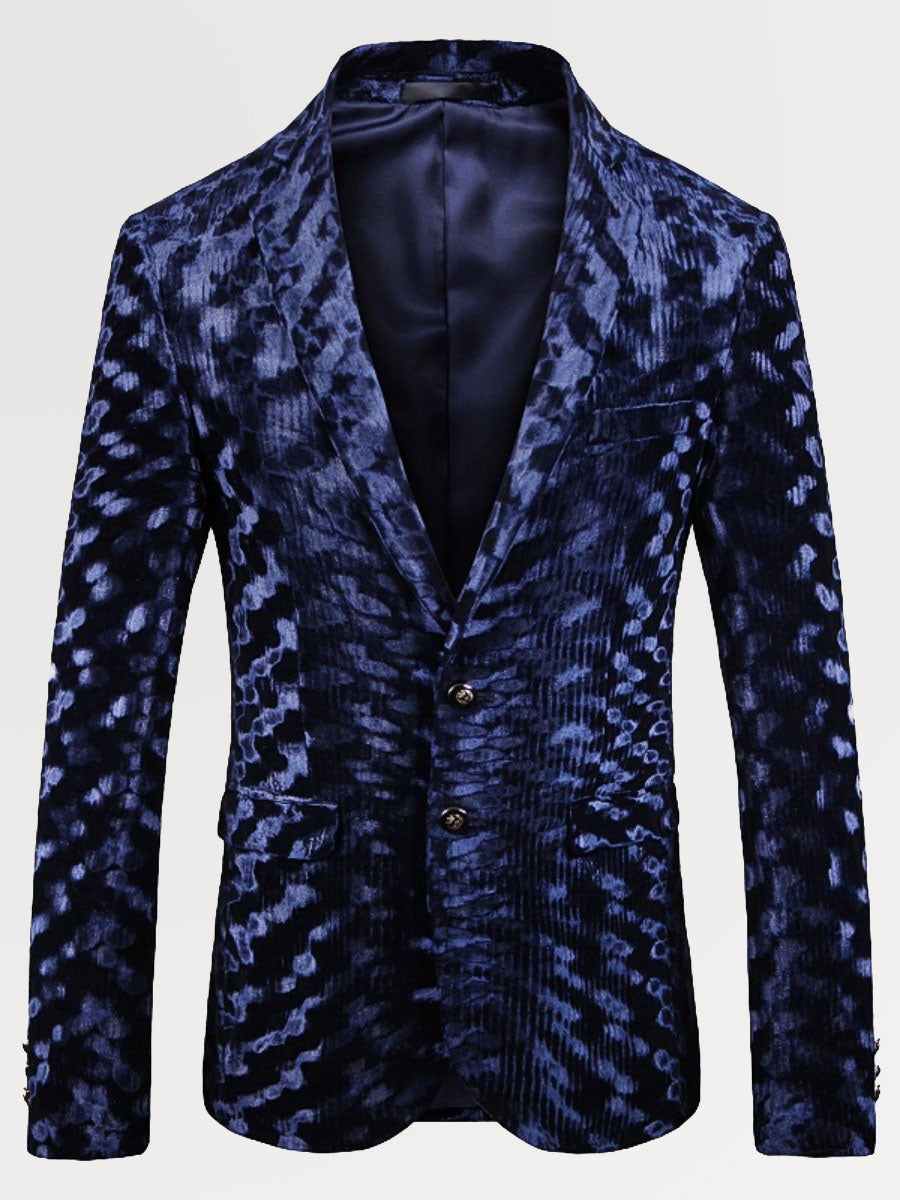 Men's Luxury Slim Fit Blue Velvet Casual Sport Coat SM102903