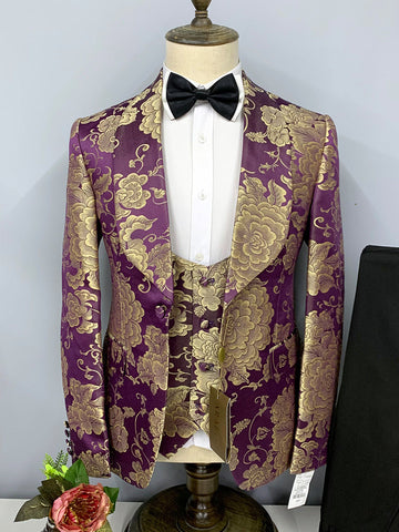 Shawl Lapel Wedding Banquet Men Suit SMLB0122