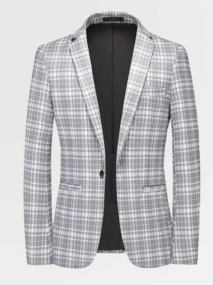 Plus Size Men's Plaid One Button Casual Blazer Coat SM102007