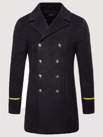 Men's Double Breasted Military Inspired Winter Overcoat SM100608