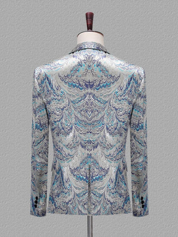 Men's Peacock Jacquard Suit Prom Tuxedo Blazer SM101205