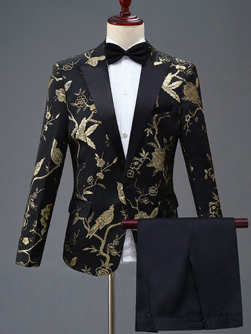 Men's Woodpecker Jacquard Suit SMLB082