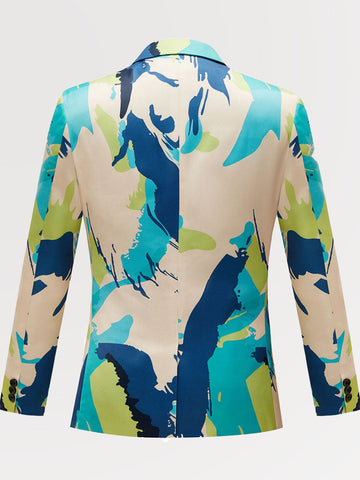 Men's Geometric Urban Graffiti Printed Casual Blazer SM103105