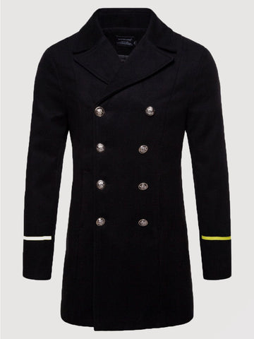 Men's Double Breasted Military Inspired Winter Overcoat SM100608