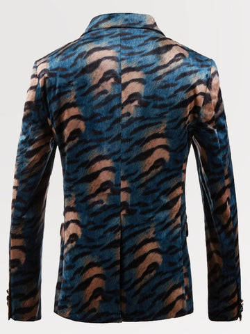 Men's Slim Fit Single Breasted Animal Print Casual Blazer SM103104