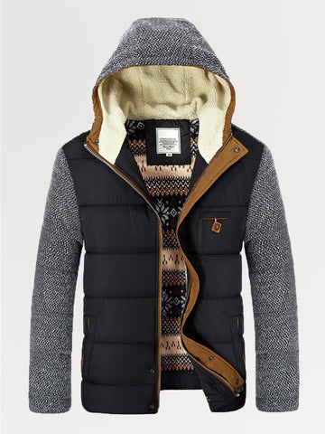 Men's Thicken Cotton Vest Style Hooded Parka Coat SM101506