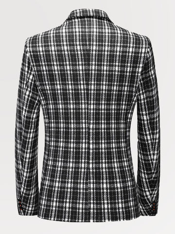 Plus Size Men's Plaid One Button Casual Blazer Coat SM102007