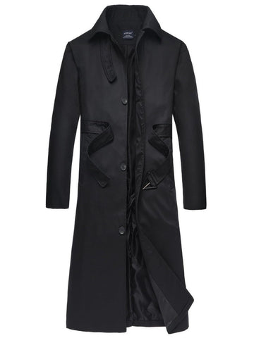 Plus Size Lapel Single Breasted Long Trench Coat SM100604