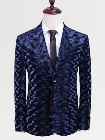 Men's Luxury Slim Fit Blue Velvet Casual Sport Coat SM102903