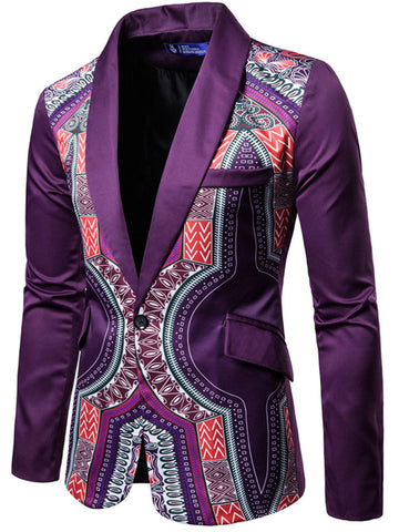 Men Business Tribal Print Suit Blazer Coats SM090508