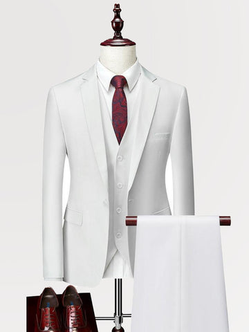 Men's Slim Fit Wedding Dress Suits Vest + Jacket + Pants SM110404