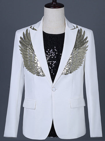 Multicolor Sequin Wings Men's Blazer SMLB127