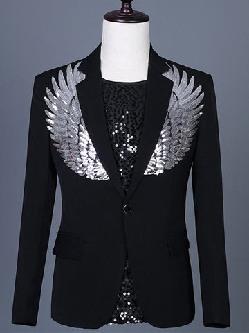 Multicolor Sequin Wings Men's Blazer SMLB127