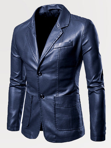 Plus Size Men's Classic Casual Slim Fit Leather Blazer SM102507