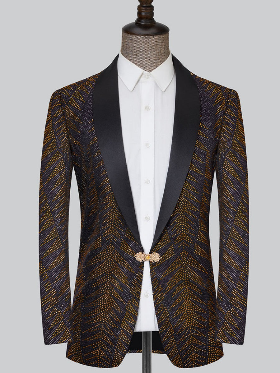 Men's Luxury Slim Fit Glitter Stone Dinner Jacket SM110210