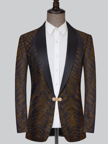 Men's Luxury Slim Fit Glitter Stone Dinner Jacket SM110210