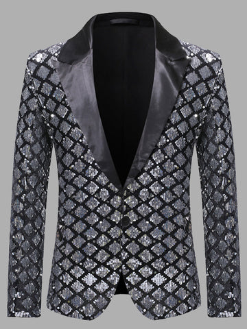 Stage Banquet Host Party Diamond Sequin Suit SMLB120