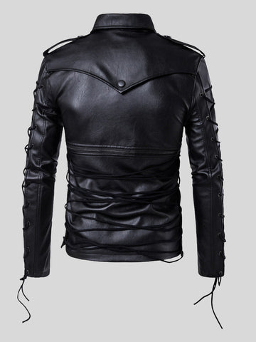 Fashion Men's Zip Motorcycle Leather Jacket SM090606