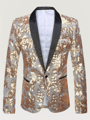 Long Sleeve Sequin Men's Party Show Tux Dress Coat SM101201