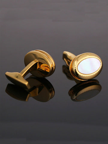 Men's French Gold Shell Style Cufflinks SM112301