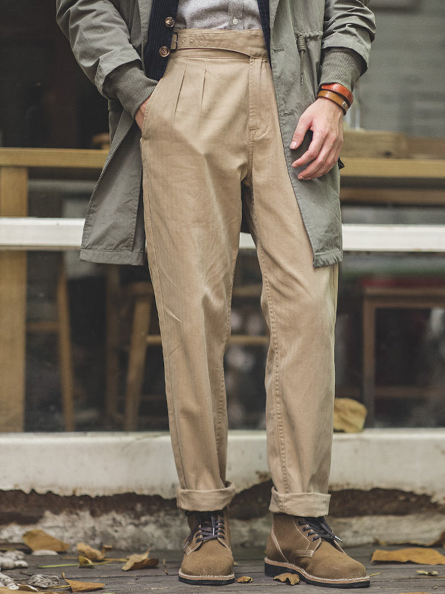 Men's Solid Color Retro Straight Casual Suit Pants SM090520