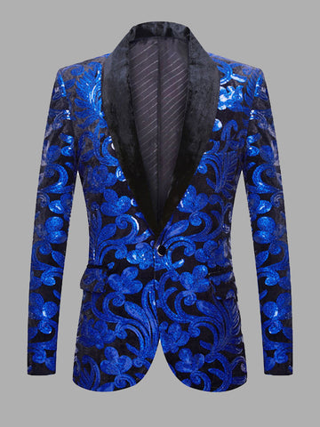 Long Sleeve Sequin Slim Fit Men's Autumn Winter Blazer SMLB116