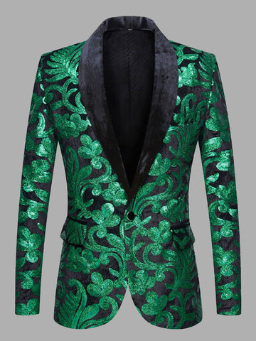 Long Sleeve Sequin Slim Fit Men's Autumn Winter Blazer SMLB116