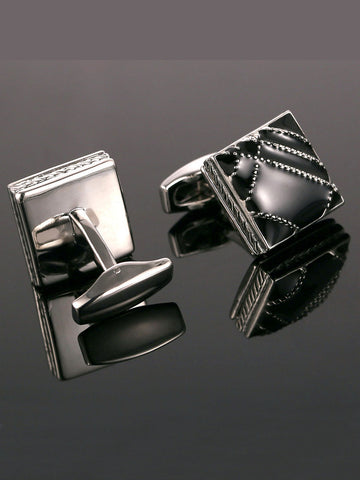 Men's Enamel French Geometric Pattern Cufflinks SM112304