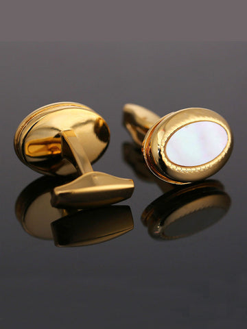 Men's French Gold Shell Style Cufflinks SM112301