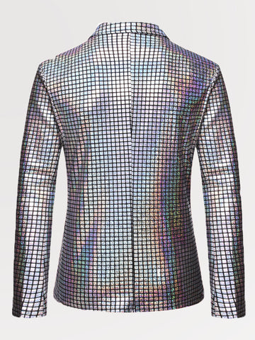 Men's Regular Fit Cocktail Party Shiny Sequin Blazer SM102604