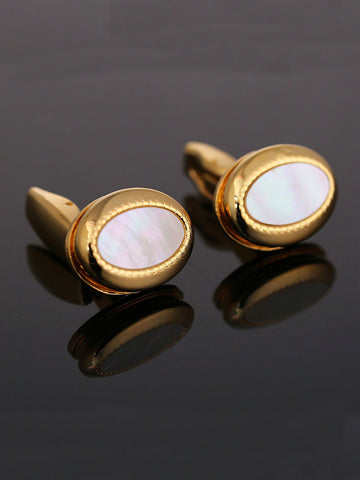 Men's French Gold Shell Style Cufflinks SM112301