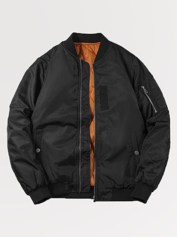 Plus Size Men's Classic Reversible Padded Bomber Jacket SM101701