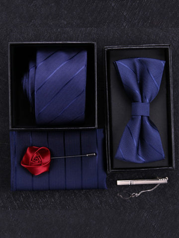 Men's Classic Suits Accessories 5 Piece Set Blue SM111002