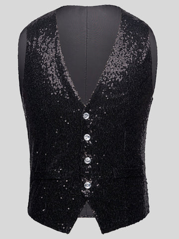 Men's Jazz Street Dance Slim Glitter Vest SM090517