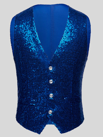 Men's Jazz Street Dance Slim Glitter Vest SM090517