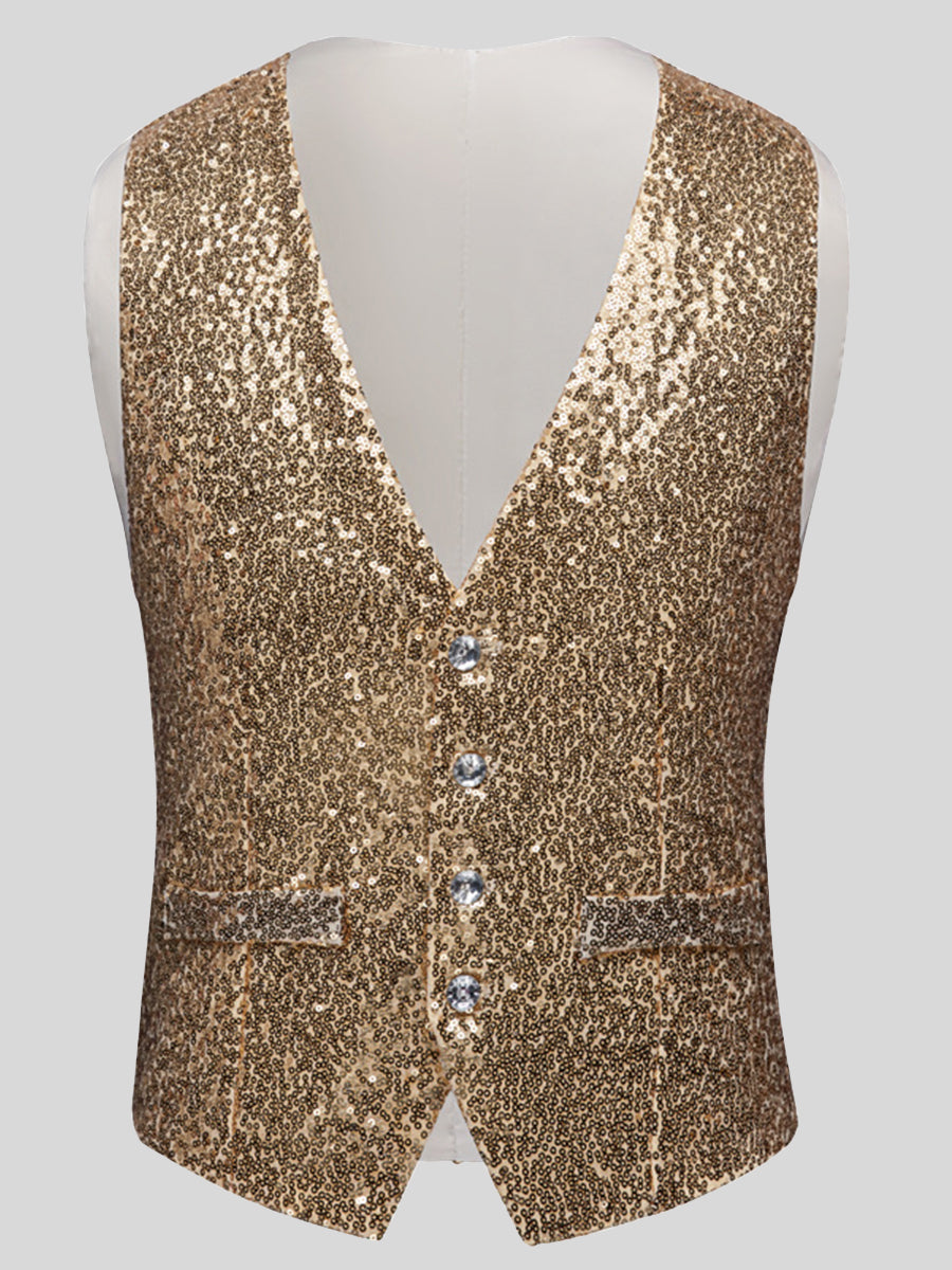 Men's Jazz Street Dance Slim Glitter Vest SM090517