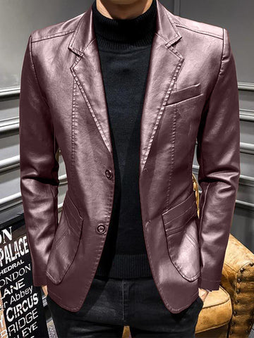 Fashion Men's Multi-pocket Slim Fit Biker Leather Jacket SM092508